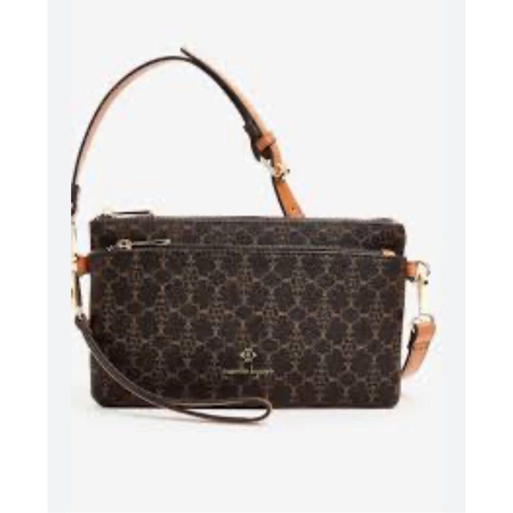 Nanette Lepore Shelia Purse Convertible Crossbody/Wristlet  Brown Logo Bag
